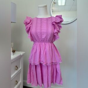 Japna pink Ruffle Sleeve Dress